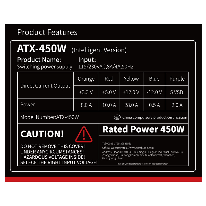Fonte 450W Real ATX - Angthumb