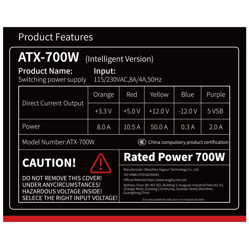 Fonte 700W Real ATX - Angthumb
