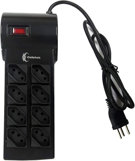 Filtro de Linha FL-82BK 8 tomadas 127v/220v - Coletek