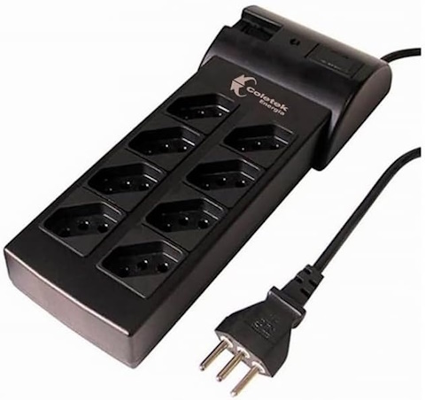 Filtro de Linha FL-82BK 8 tomadas 127v/220v - Coletek