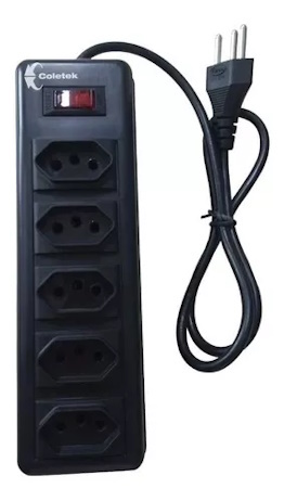 Filtro de Linha FL-52BK 5 tomadas 127v/220v - Coletek