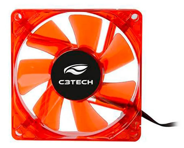 Cooler Fan Gabinete C3Tech F7-l50BL Storm 8CM Led Vermelho