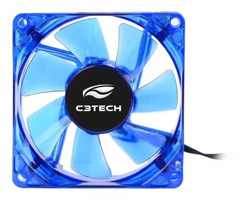Cooler Fan Gabinete C3Tech F7-l50BL Storm 8CM Led Azul