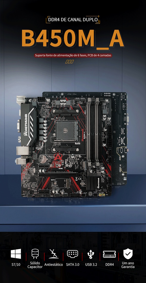 Placa Mãe AMD B450M-A V1 Socket AM4 - Angthumb
