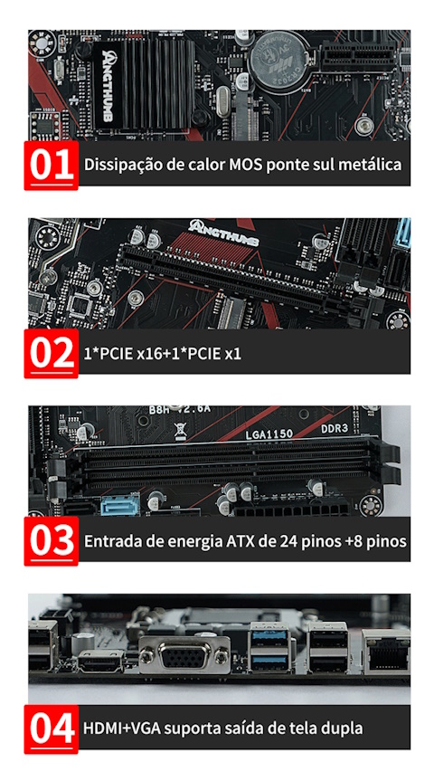 Placa Mãe Intel H81-B8H-V.26 LGA1150 4ª/5ª ger - Angthumb