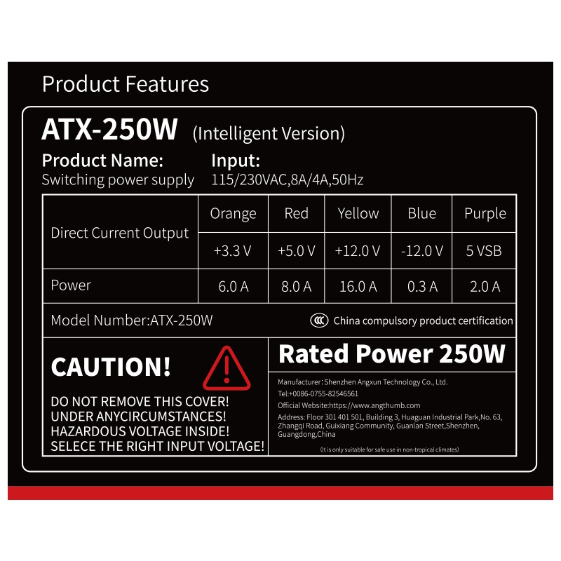 Fonte 250W Real ATX - Angthumb