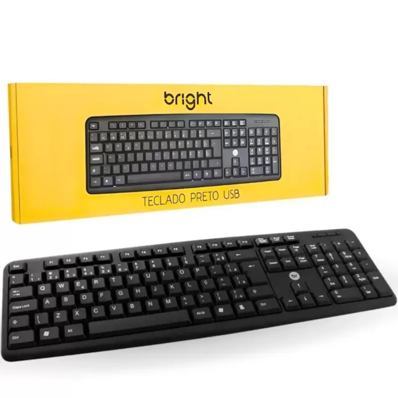 Teclado USB com fio padrão ABNT2 - Bright